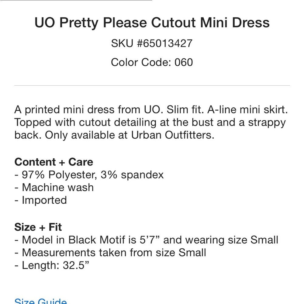 Urban outfitters pretty please cut out mini dress - Picture 7 of 7